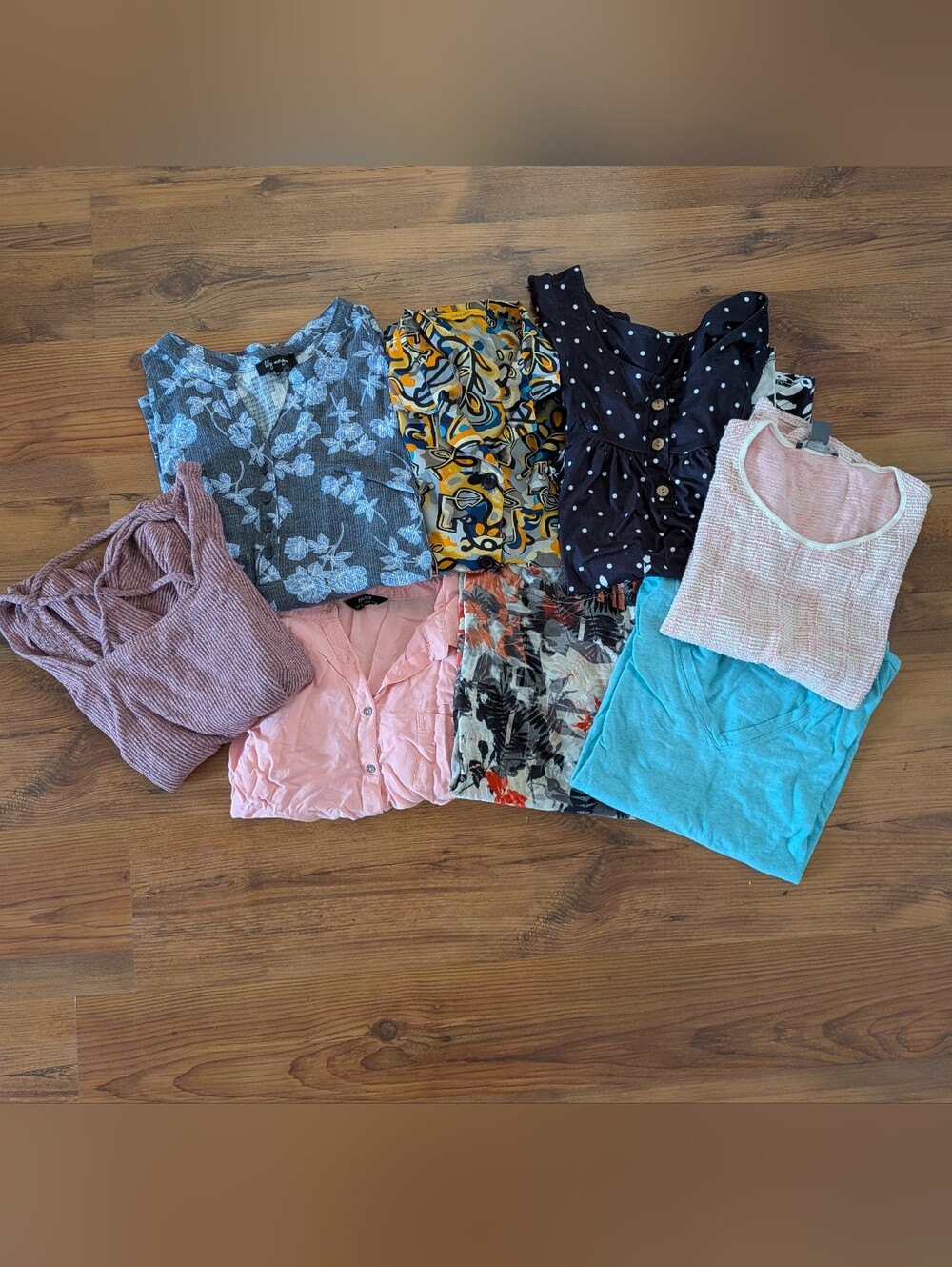 Mixed Women's Tops Bundle - Floral, Polka Dot, Patterned(Size XL)